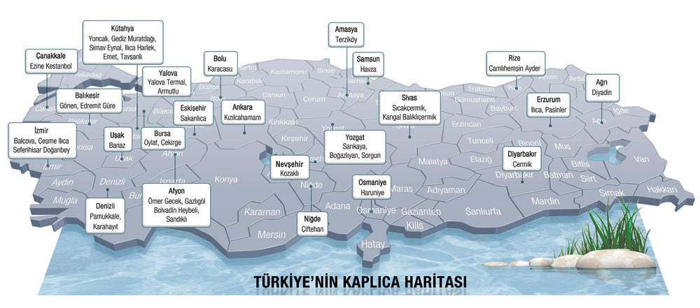 Türkiye Termal, Kaplıca, ılıca Haritası