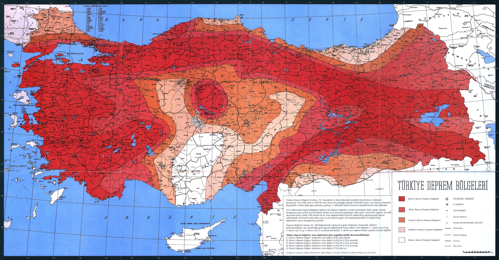 Türkiye Deprem Bölgeleri Haritası