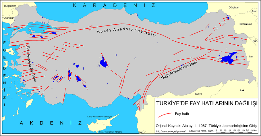 Türkiye Fay Hattı Haritası