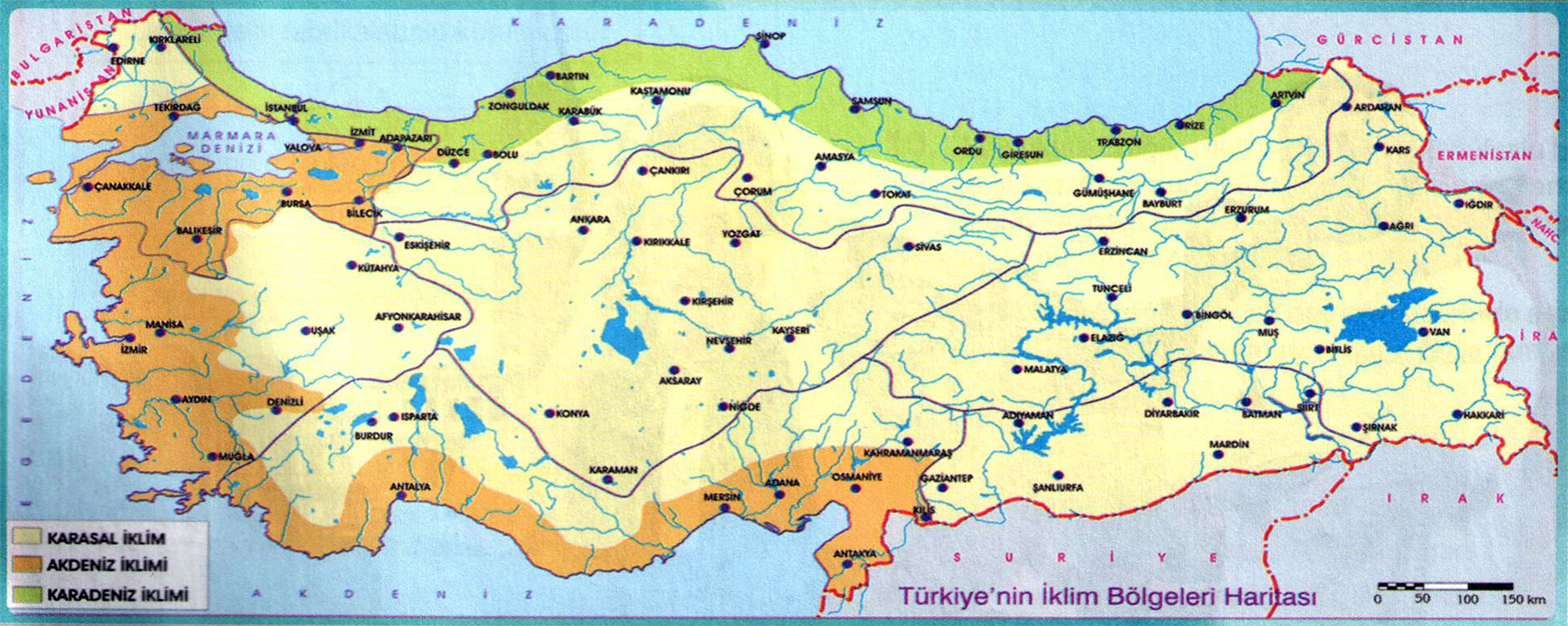 Türkiyenin iklim bölgeleri haritası
