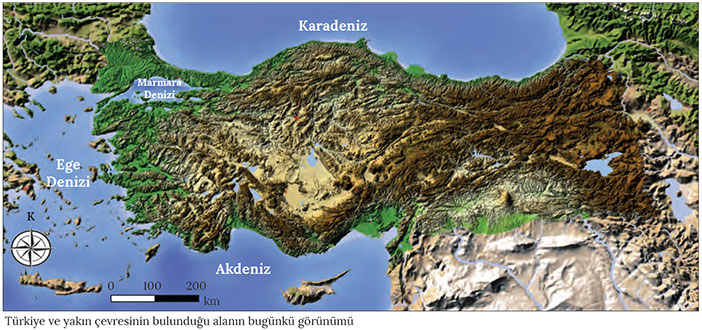 Türkiye'nin bugünkü görünümü haritası