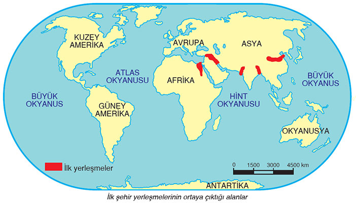 İlk Yerleşmeler Harita