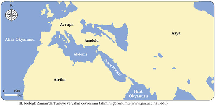III. jeolojik zamanda türkiye'nin görünümü haritası