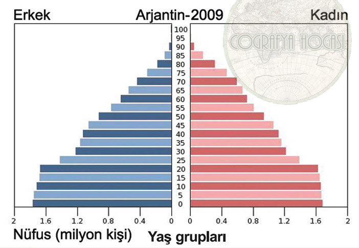 Arjantin Nüfus Piramidi 2009